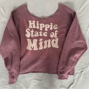 Oversized Graphic One Shoulder Graphic Sweatshirt Hippie State Of Mind XL